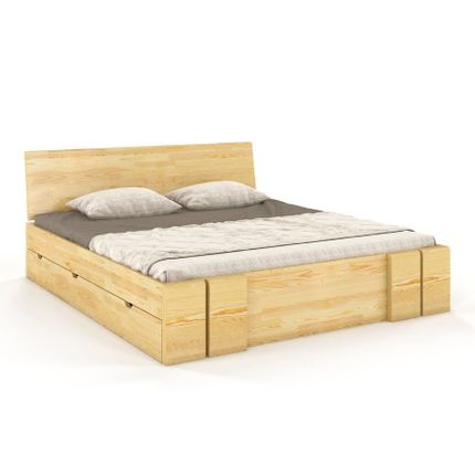 Łóżko drewniane sosnowe z szufladami VESTRE Maxi&DR 120x200 - naturalny