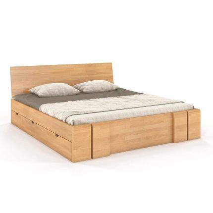 Łóżko drewniane bukowe z szufladami VESTRE Maxi&DR 180x200 - naturalny
