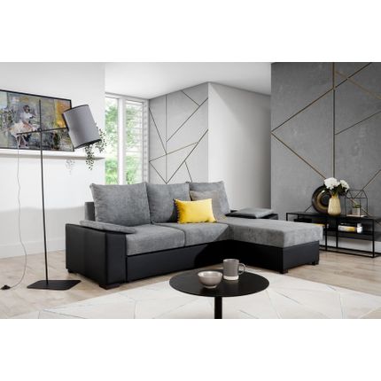Narożnik rozkładany LUSSO - tkanina Omega 13/ekoskóra Soft 11