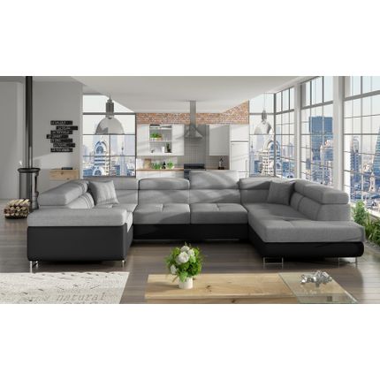 Narożnik rozkładany LETTO - tkanina Sawana 21/ekoskóra Soft 11