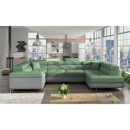 Narożnik rozkładany LETTO - tkanina Soro 34/ekoskóra Soft 29