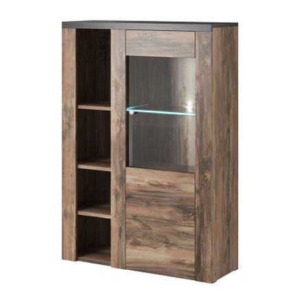 Niska witryna 1-drzwiowa LARONA 44 - orzech satin/touchwood