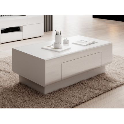Stolik kawowy TOLEDO 99 - biały laminat/biały połysk