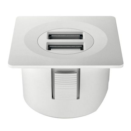 Podwójne gniazdo USB LOOX ESC 2001 modułowe - biały mat / 12 V