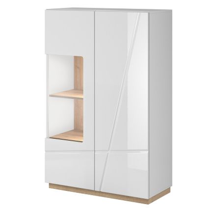 Komoda wysoka z oświetleniem FUTURA FU-05 - biały połysk
