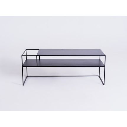 Stolik RTV SENSO FLOWER METAL 120x45 L - czarny