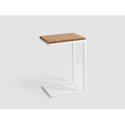 Stolik LUPE SOLID WOOD 30 - dąb/biały