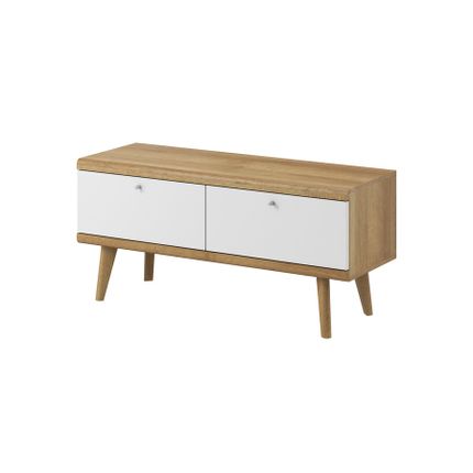 Szafka RTV 2-drzwiowa JENNA 107 cm - dąb riviera/biały