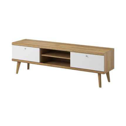 Szafka RTV 2-drzwiowa JENNA 160 cm - dąb riviera/biały
