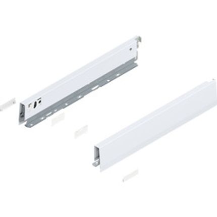 MERIVOBOX boki wysokość N (68.5 mm), dł.=400 mm, lewy/prawy, jedwabiście biały mat