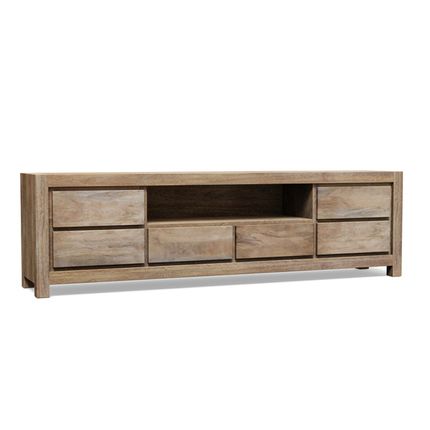Szafka RTV drewniana z szufladami NARVIK NR-08-MN - naturalny