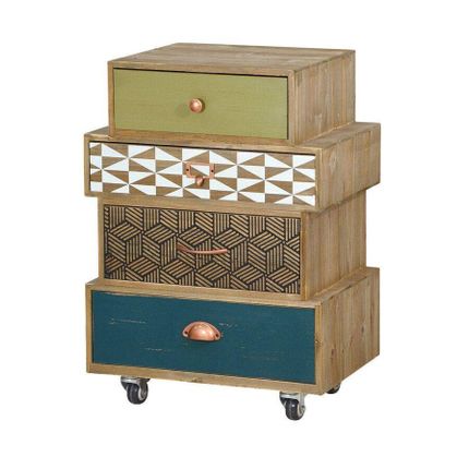 Komoda na kółkach retro PORTOFINO 012 - 4 szuflady