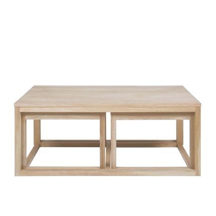 Zestaw stolików kawowych CORNUS 120x60 - dąb olejowany bielony
