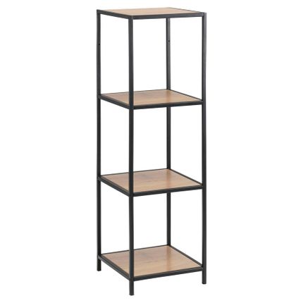 Regał wąski SEAFORD 119,5 cm - dąb dziki/czarny