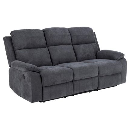 Sofa 3-osobowa z funkcją relaks MORA - ciemny szary