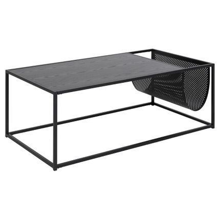 Stolik kawowy z gazetnikiem SEAFORD 110x60 - czarny
