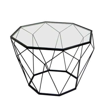 Stolik geometryczny TOYJ19-654 Ø55x38 cm - czarny