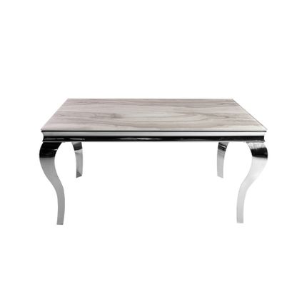 Stół z marmurowym blatem CT/TH306 150x90x75 cm - biały
