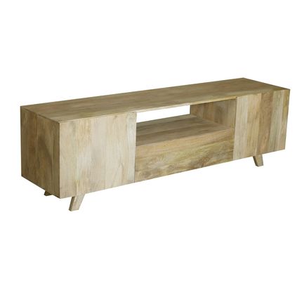 Drewniana szafka RTV 2-drzwiowa ST-23-MN - naturalny