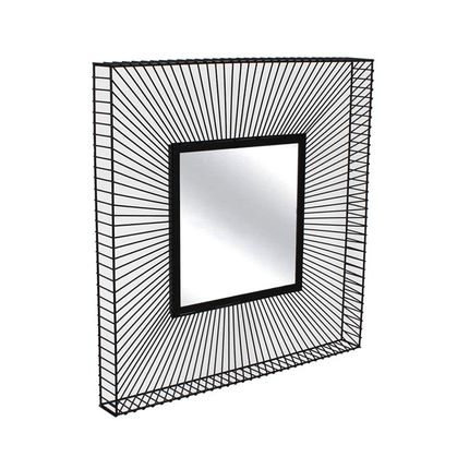 Lustro w ramie z drucików TOYJ19-215B 65x65 cm - czarny
