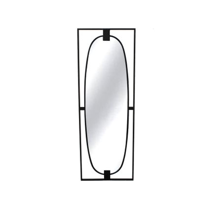 Lustro owalne w stalowej ramie TOYJ19-386 43x120 cm - czarny