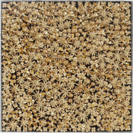 Dekoracja ścienna GOLD FLOWER 80x80 - złoty
