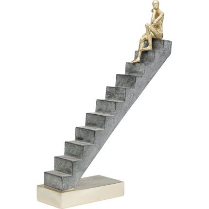 Figurka dekoracyjna STAIRWAY - złoty/szary