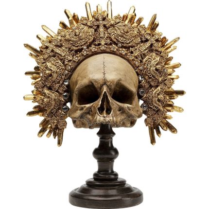 Dekoracja stojąca KING SKULL - złoty/brązowy