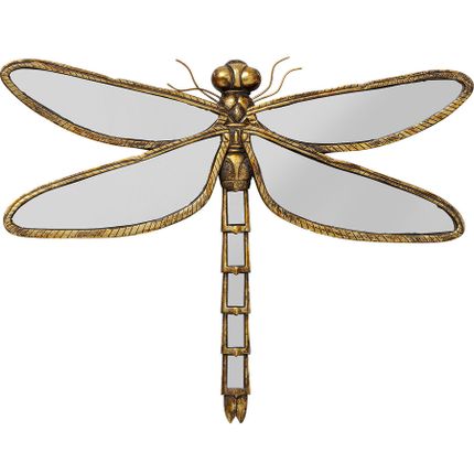 Dekoracja ścienna DRAGONFLY MIRROR 71x58 - lustrzany/złoty
