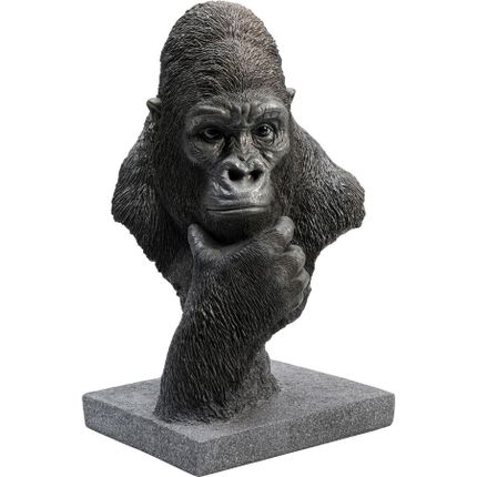 Figurka dekoracyjna THINKING GORILLA HEAD - czarny