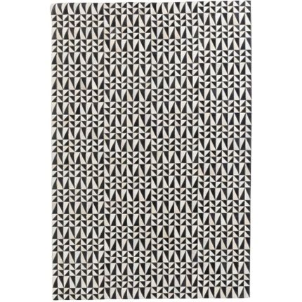 Dywan skórzany ZIGZAG 240x170 - czarny/biały