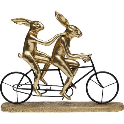 Figurka dekoracyjna TANDEM RABBITS - złoty/czarny