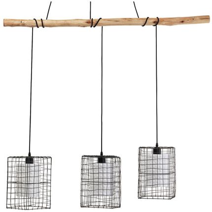 Lampa wisząca THREE GRIDS 120 - czarny/naturalny