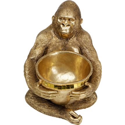 Figurka dekoracyjna z miską HOLDING BOWL - złoty