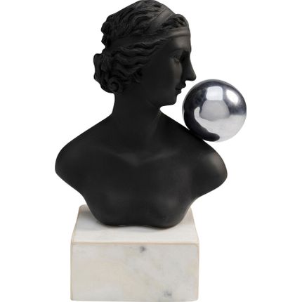 Figurka dekoracyjna BUSTO GIRL - czarny/biały