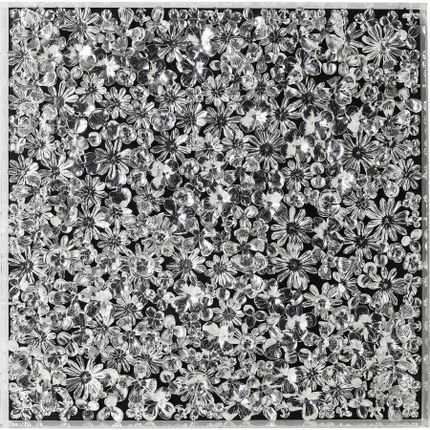 Dekoracja ścienna SILVER FLOWER 100x100 - srebrny