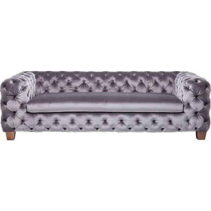 Sofa 3-osobowa welurowa DESIRE - szary