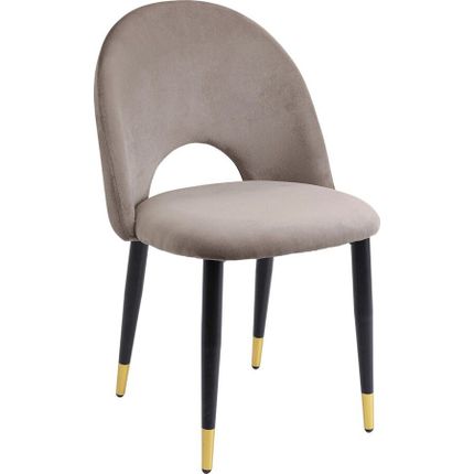 Zestaw 2 krzeseł welurowych IRIS - taupe/czarny