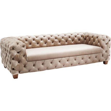 Sofa 3-osobowa welurowa DESIRE - beżowy