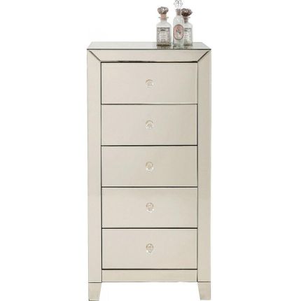 Komoda 5-szufladowa LUXURY - perłowy lustrzany