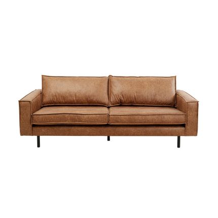 Sofa 3-osobowa skórzana NEO - brązowy/czarny