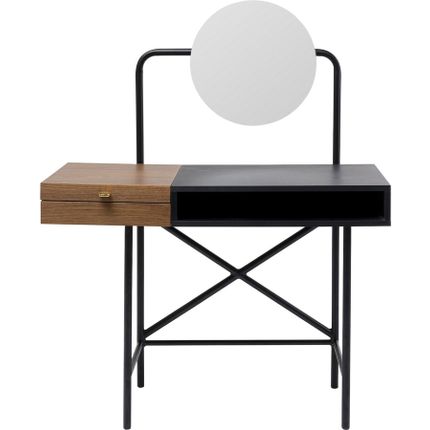 Toaletka z lustrem VANITY - orzech/czarny