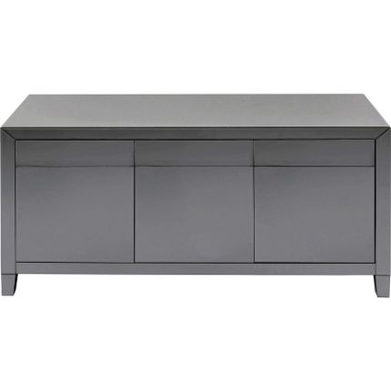Komoda 3-drzwiowa z szufladami LUXURY PUSH - szary