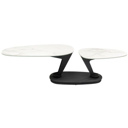 Stolik obrotowy FRANKLIN 150x58 - biały/czarny