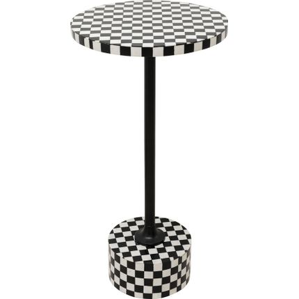 Stolik okrągły DOMERO CHESS 25 - biały/czarny