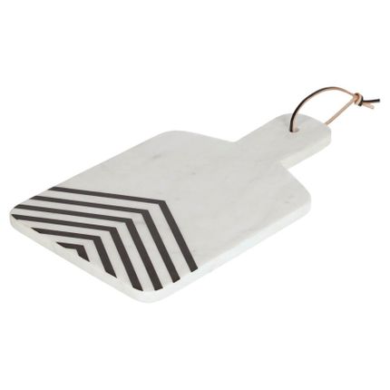 Deska do serwowania marmurowa biała w paski 38x23 cm