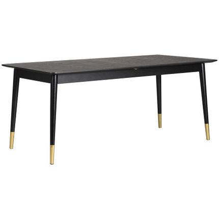 Stół rozkładany FENWOOD 180-260x90 cm - czarny/złoty