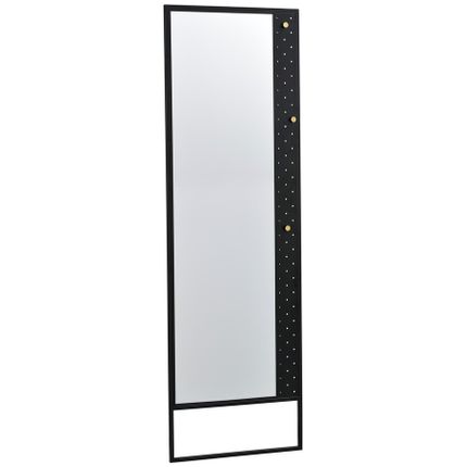 Lustro stojące z wieszakami MALONE 53x170 cm - czarny/złoty