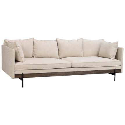 Sofa 3 osobowa beżowa nogi czarne 218x91 cm