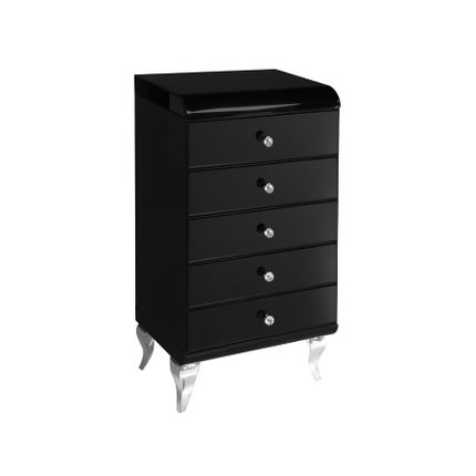 Szafka szklana glamour JSF469 55x41x99 cm - czarny połysk